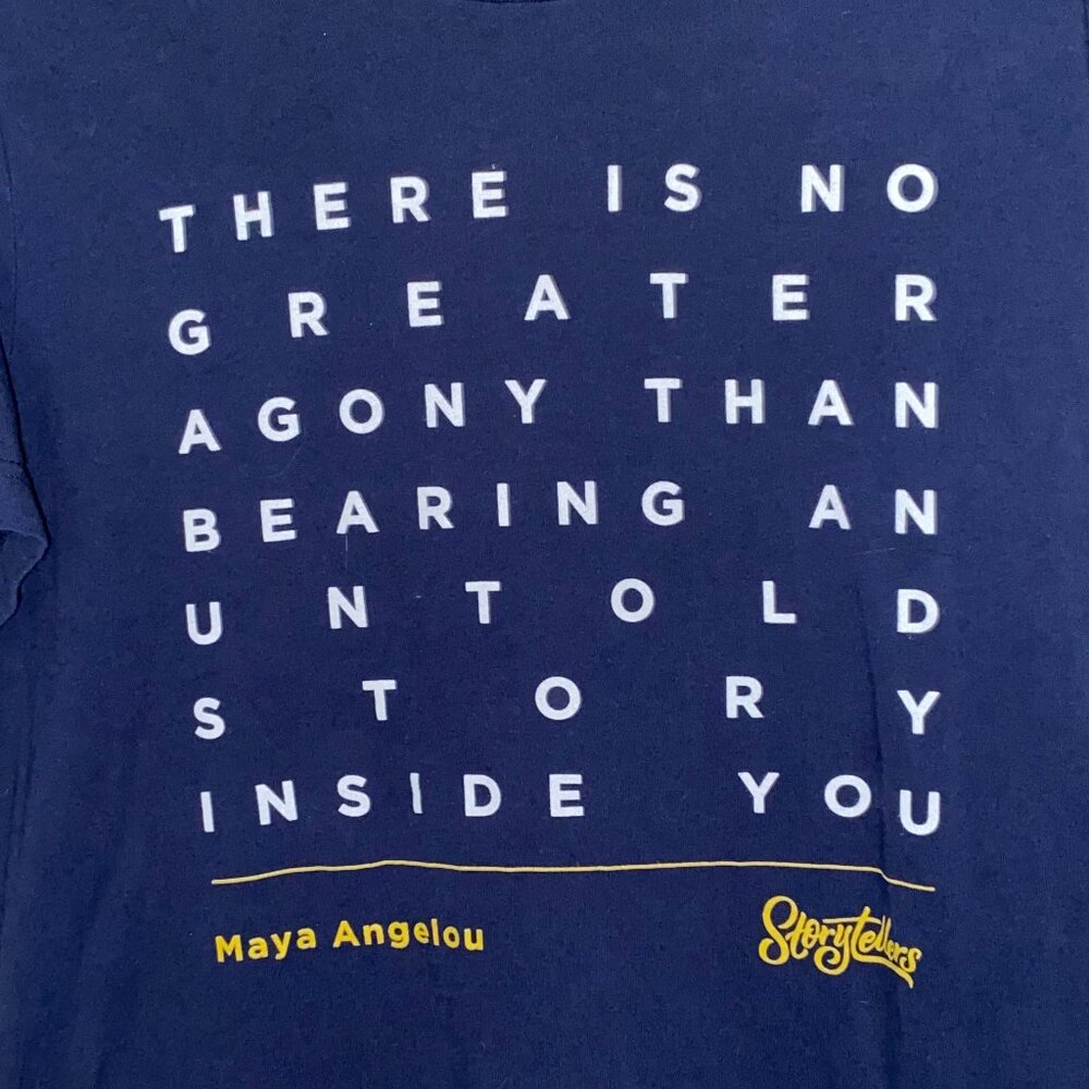 MAYA ANGELOU WOMENS TEE SHIRT SOFT LARGE FIT BLUE